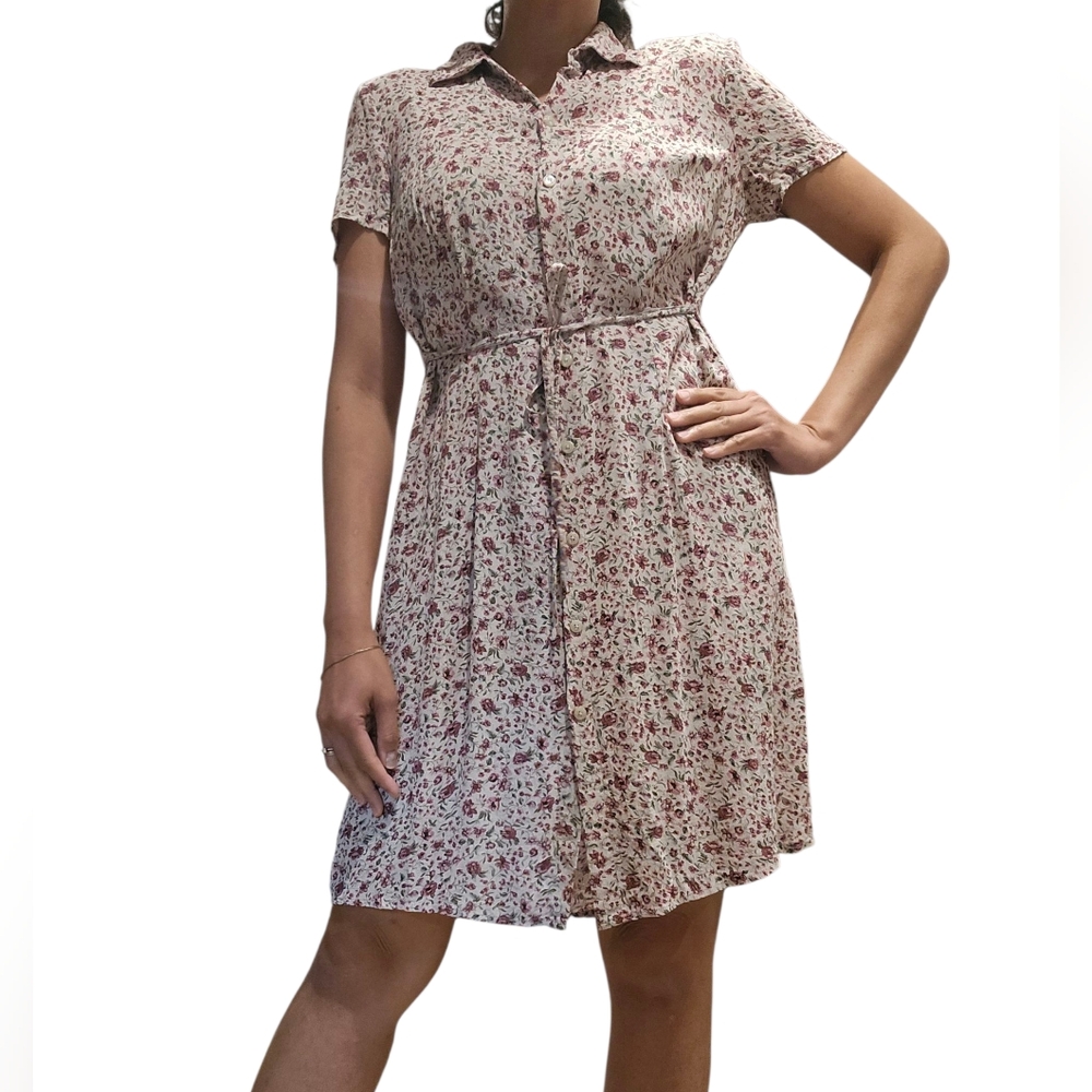 Cherokee Red and White Floral Midi Dress